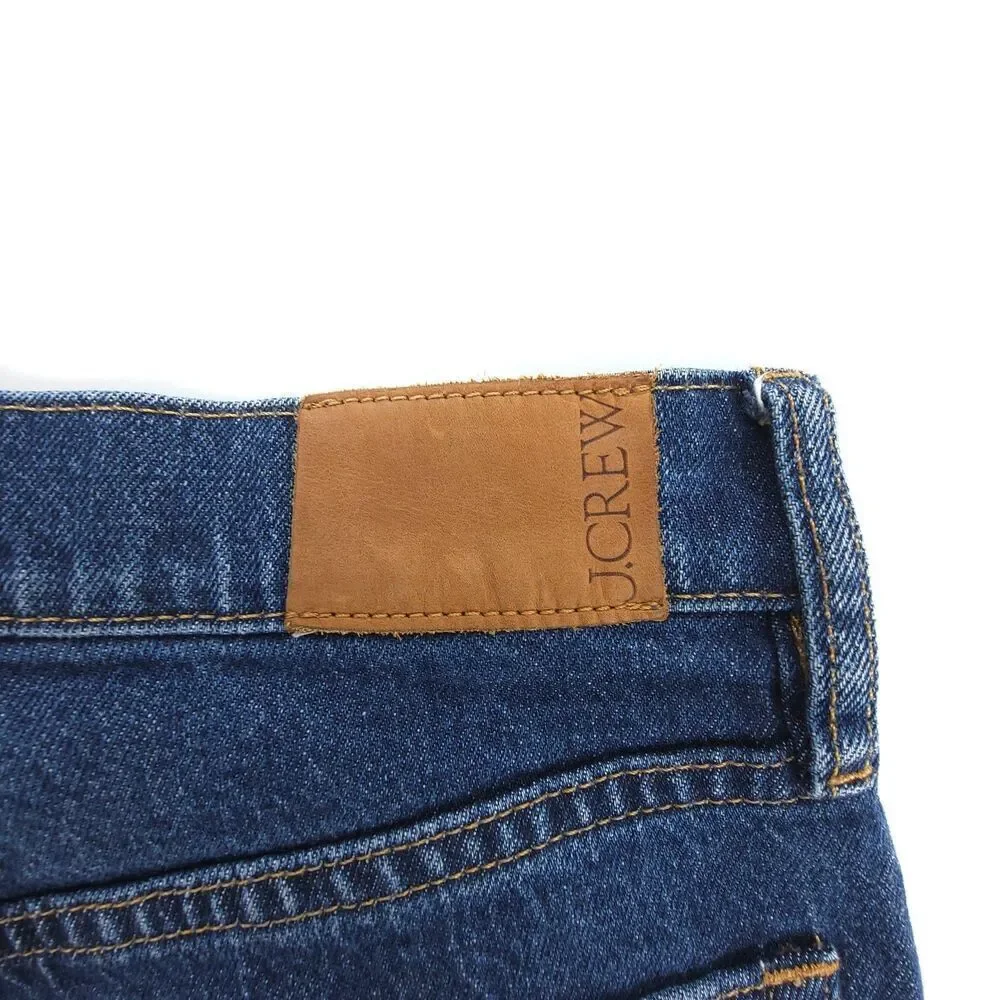 J CREW Wide Leg Denim Trouser in Fiorellas Wash 70's High Rise Raw Hem Jeans 27